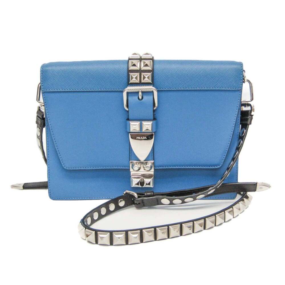 PRADA Blue Leather Shoulder Bag - Picture 1 of 16